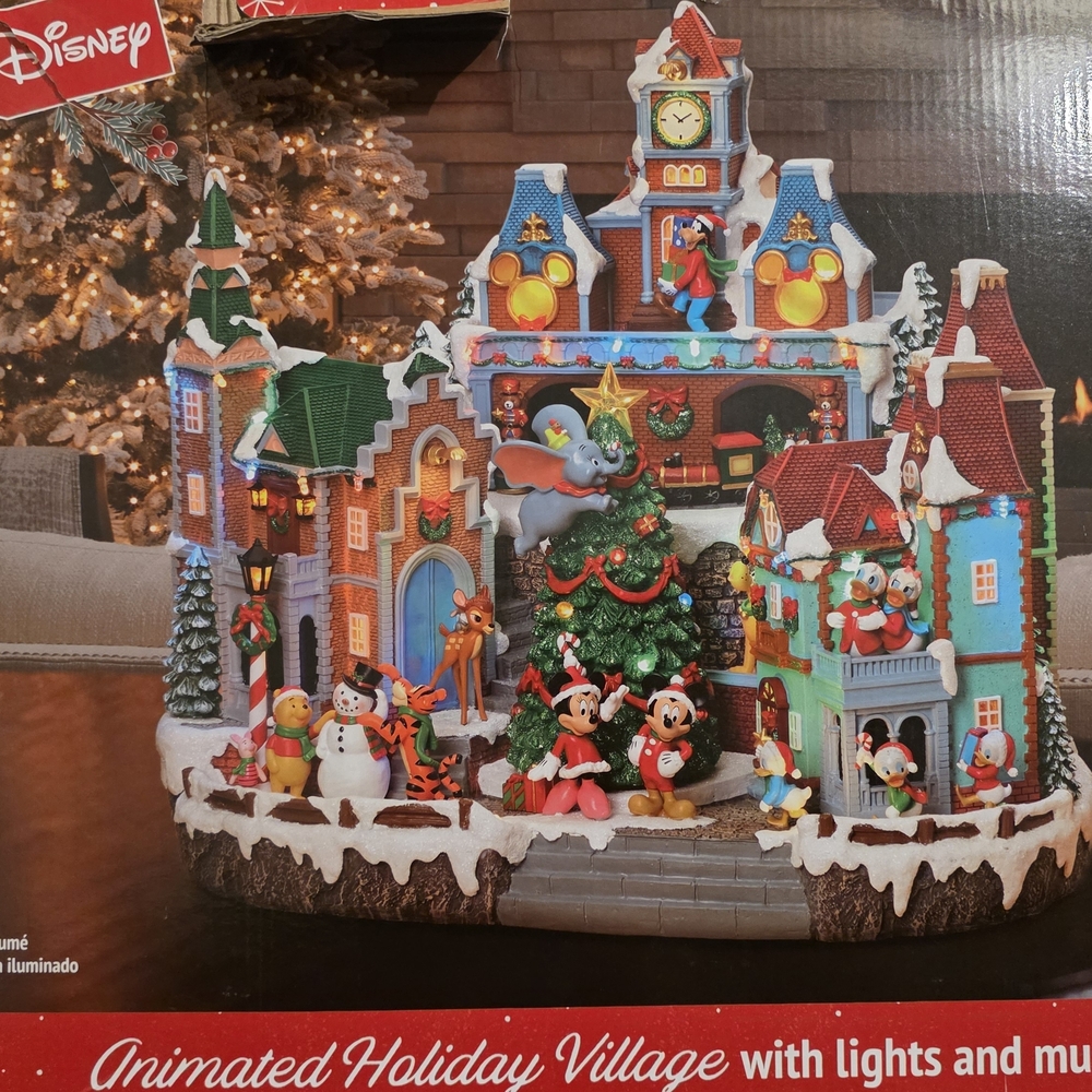 Disney Festive Animated Village with Lights